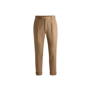 HUGO BOSS Pleat Turn Up Hem Trousers