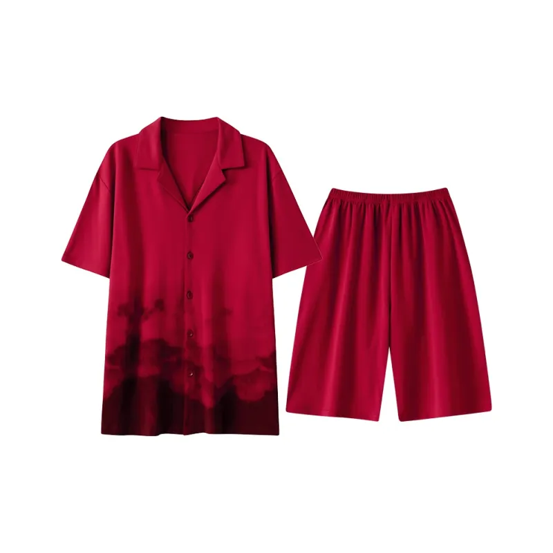 FENTENGCARE Pajama Set Men's Red-0