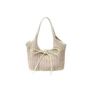 FREEHIKE Woven Tote Bag, Shoulder Bag Women's Ecru/Khaki/Blue