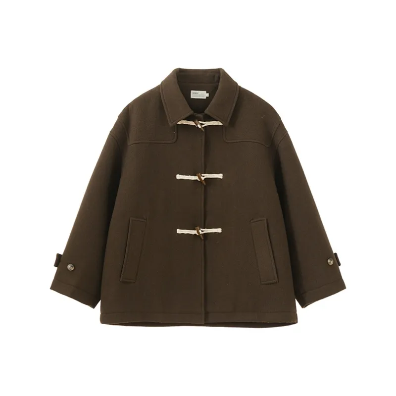 BUTTBILL Puffer Jacket Woolen Trench Coat Unisex-0