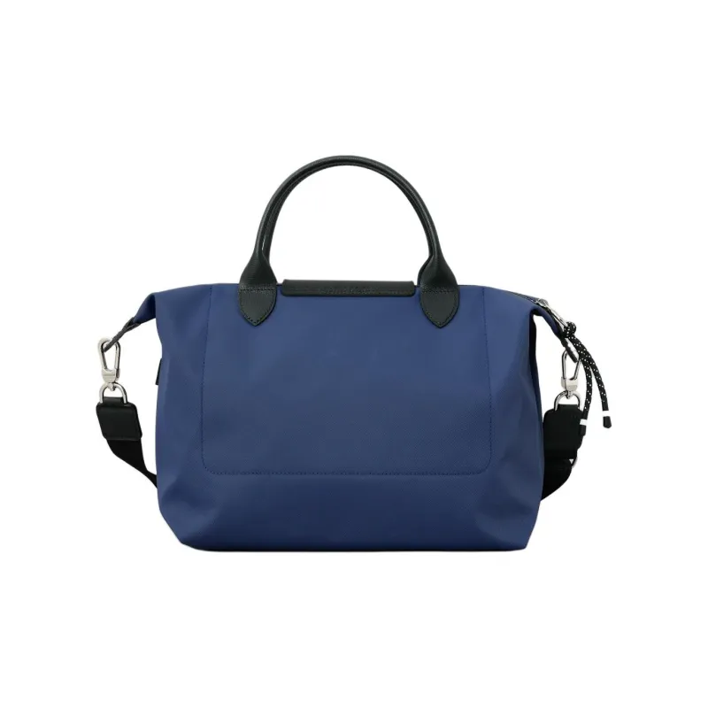 LONGCHAMP Le Pliage Energy Cow Leather Trim Shoulder Bag, Crossbody Bag, Handbag Medium Size Women's Blue-7