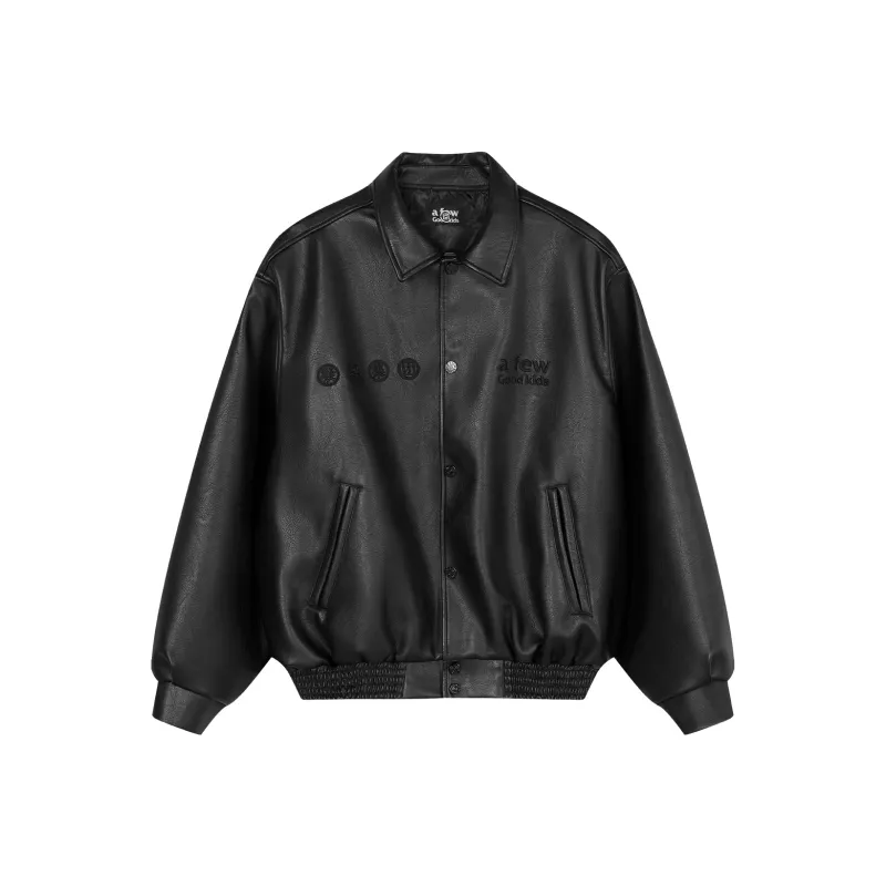 AFGK x CLOTTEE Leather Jacket Unisex Black-0