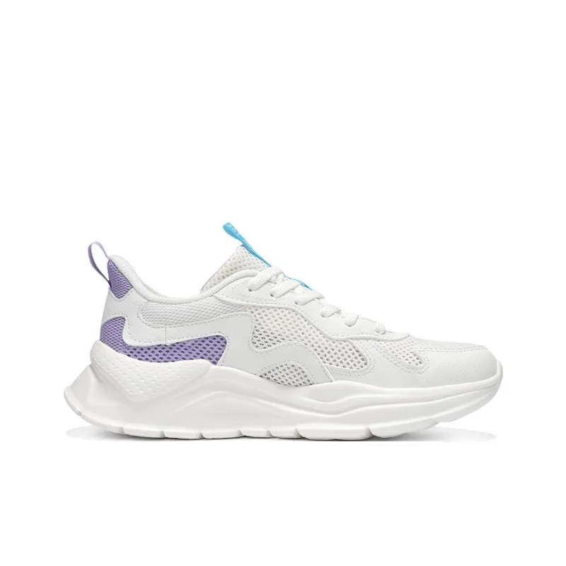361° Cushioning, Breathable, Lightweight Low Top Casual Shoes Women's Feather White Digital Lavender-1