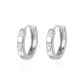 14mm Sparkling Rhinestone Hoop Earrings[999 Fine Silver]