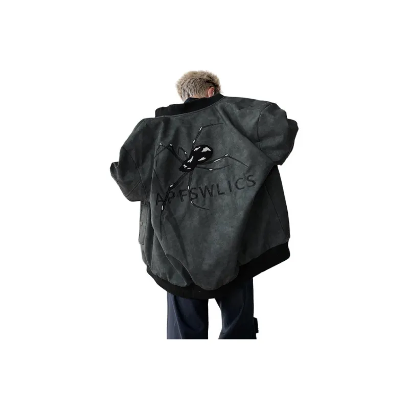 SOCKKEY Leather Jackets Coats Unisex Black Gray Color-0