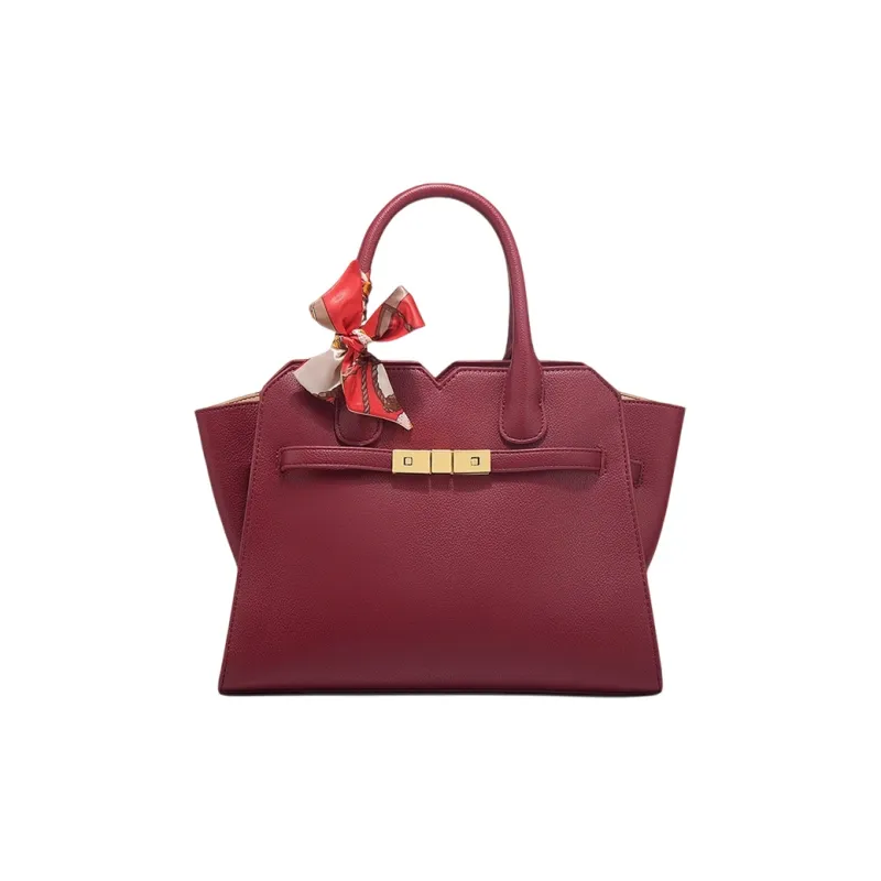 CLEVER& KETCH PU Shoulder Bag, Crossbody Bag, Handbag Regular Women's Burgundy/Khaki-0