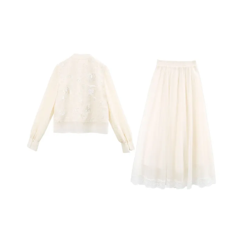A Paradise For Awakening Skirt Set Women's Ecru Two Piece Set-1