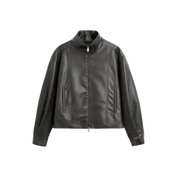 ZARA Leather Jacket Men's Green