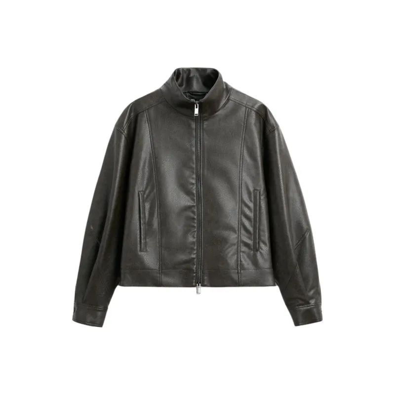 ZARA Leather Jacket Men's Green-0