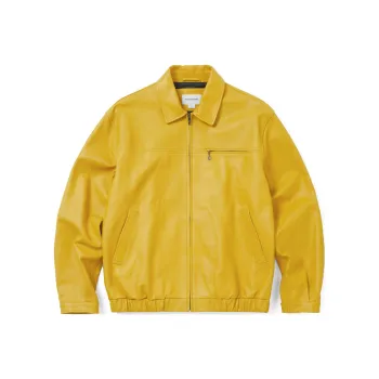 Thisisneverthat Leather Jackets Unisex Yellow