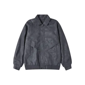 GEOFFREY B. SMALL Leather Jacket Unisex Gray