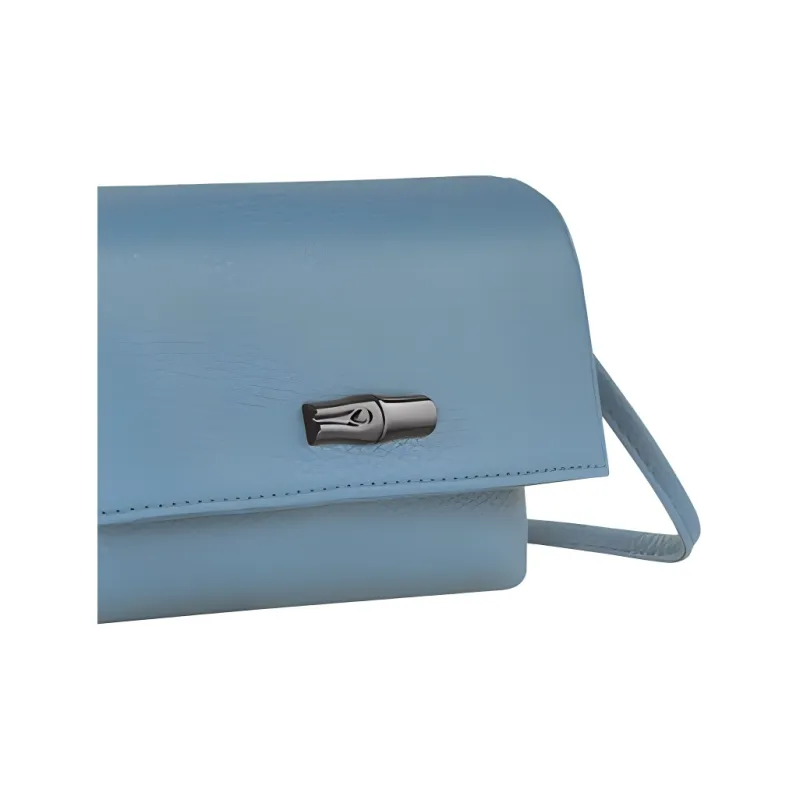 LONGCHAMP Roseau Essential Cow Leather Handheld Crossbody Bag, Shoulder Bag, Clutch Women's Blue-4