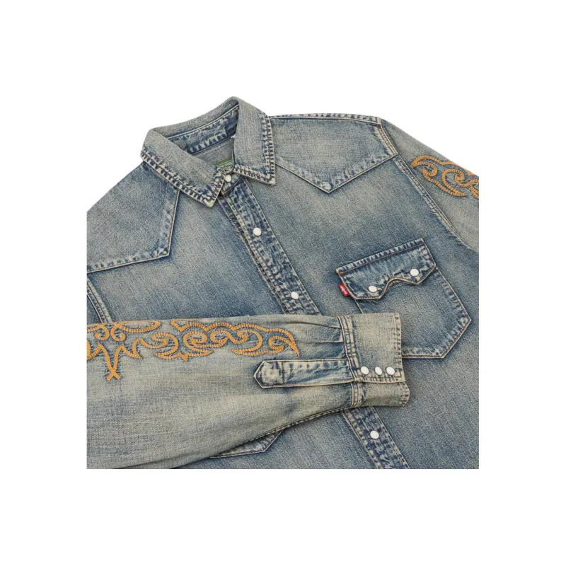 Denim Tears Western Cotton Stitch Denim Shirt-2
