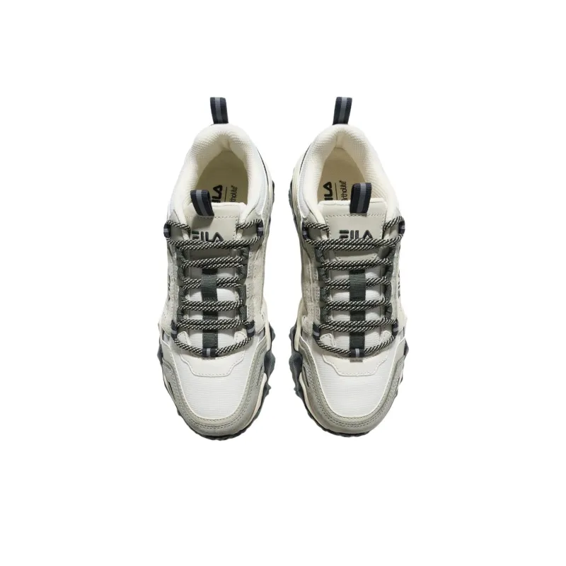 FILA Anti Slip Wear Resistant Low Top Casual Shoes Unisex White Gray-3