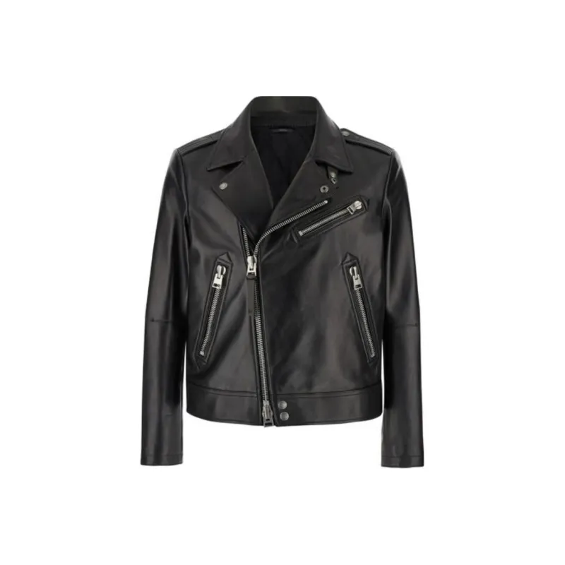 TOM FORD Off centre Leather Jacket-0