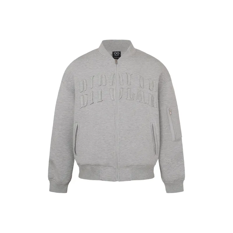 BIPOLAR Baseball Jacket Jackets & Coats Unisex Heather Gray Black-0