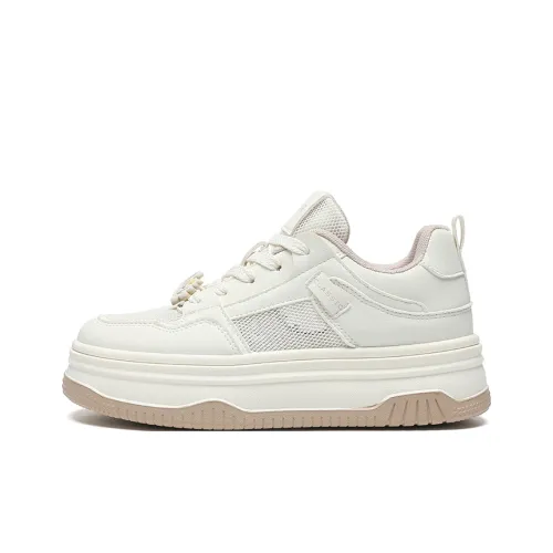 ZHR Platform Air Shoes Slip Resistant, Lightweight, And Breathable Low Top Skateboard Shoes Women's Beige