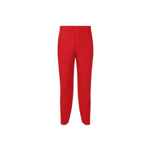 Homme Plissé Issey Miyake SS25 Casual Pants Men's Red