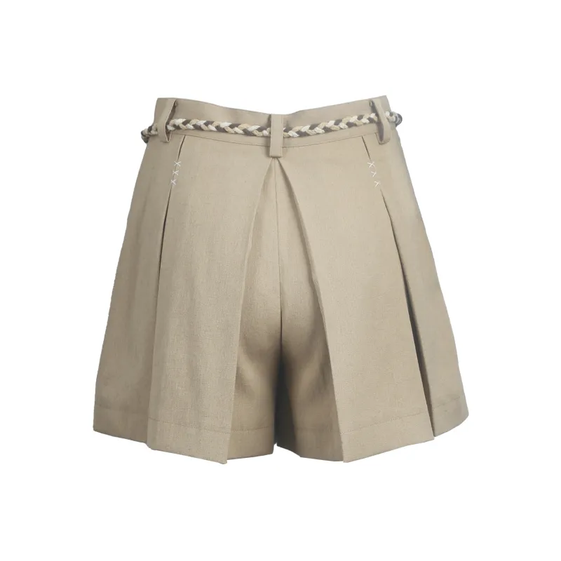 Valeria Obbaco Casual Shorts Women's Khaki-1