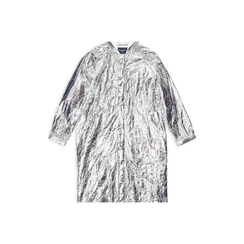 Balenciaga Trench Coat Regular Unisex Silver-3