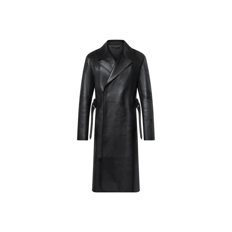 LOUIS VUITTON Leather Double Breasted Coat-0