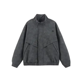 BRUMAIRE Leather Jacket Unisex Black Gray Color