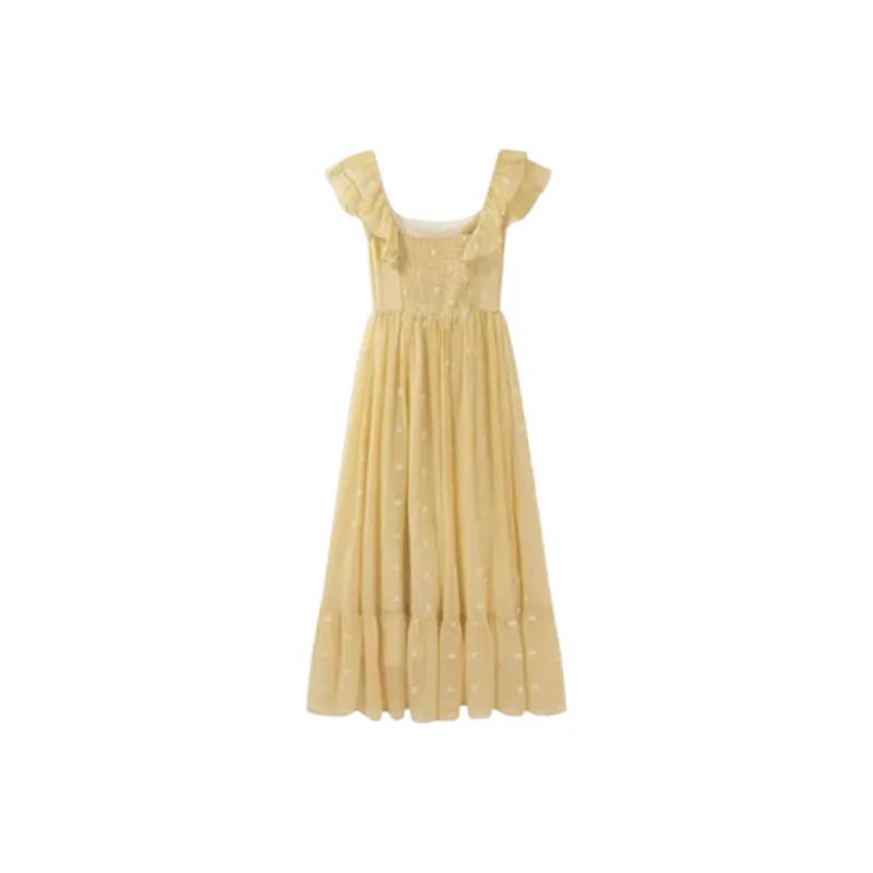 ABBY GODDESS Short Sleeved Dress Women's Yellow-1