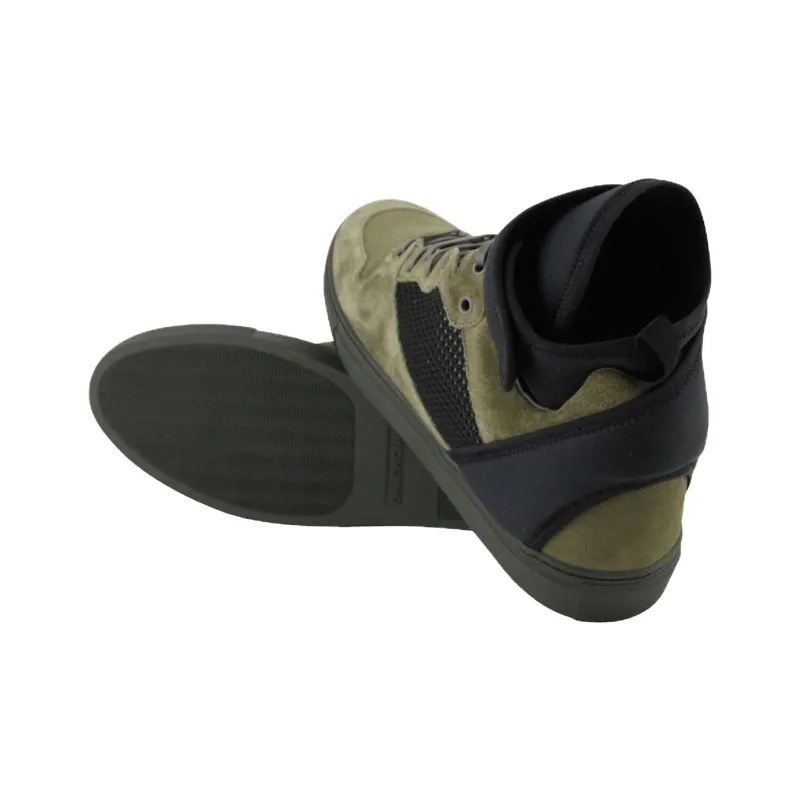 Balenciaga High Top Skateboard Shoes Men's Olive-7