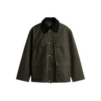 H&M Jackets & Coats Men's Dark Khaki Green