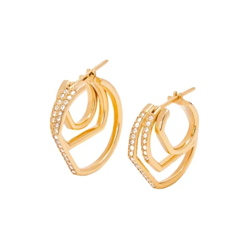 LOEWE Artificial Crystal Earrings Women's Gold