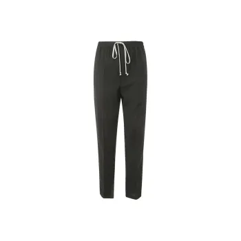 RICK OWENS/RO Drawstring Slim Long In Black Light Wool Casual Pants Men's Black