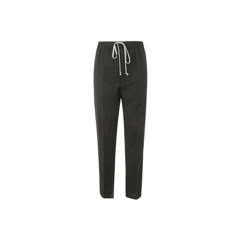 RICK OWENS/RO Drawstring Slim Long In Black Light Wool Casual Pants Men's Black-0