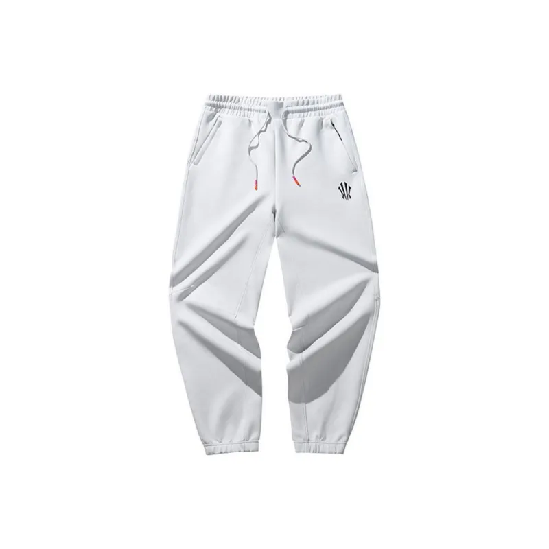 Anta Basketball Collection Knitted Sports Pants Unisex Beige Pink Gray-0
