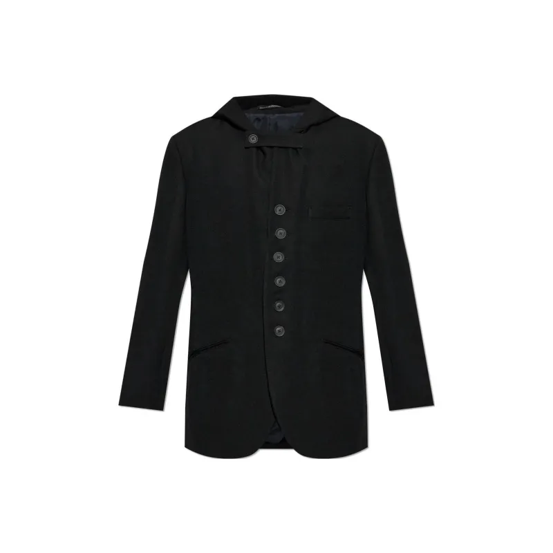 Yohji Yamamoto Wool Hooded Blazer-0