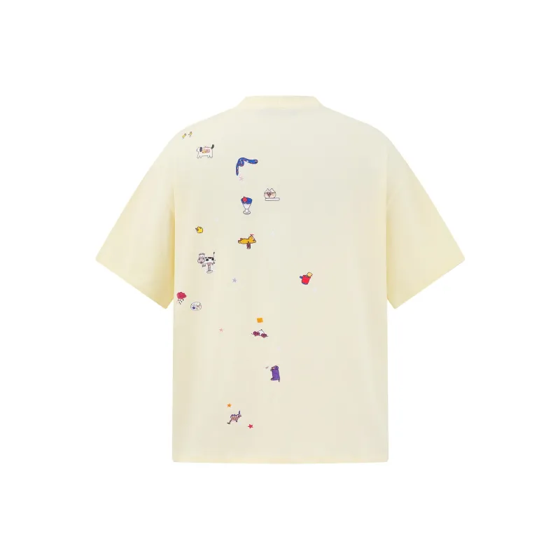 Vine Color Drop Shoulder Sleeve T Shirt Women's-1