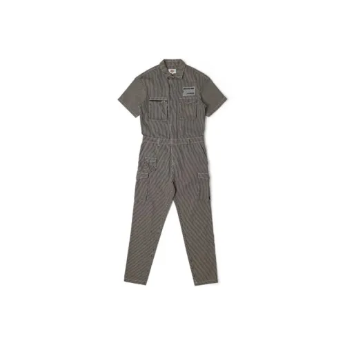 Dickies Men Striped Short Sleeve Jumpsuit Black