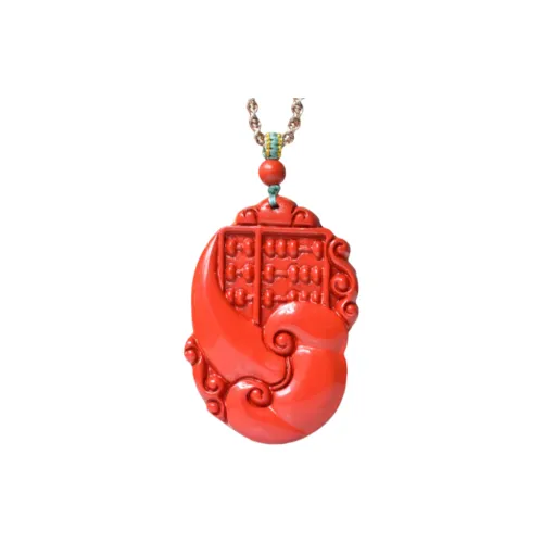 HUWEI Cinnabar Jade Necklaces Unisex