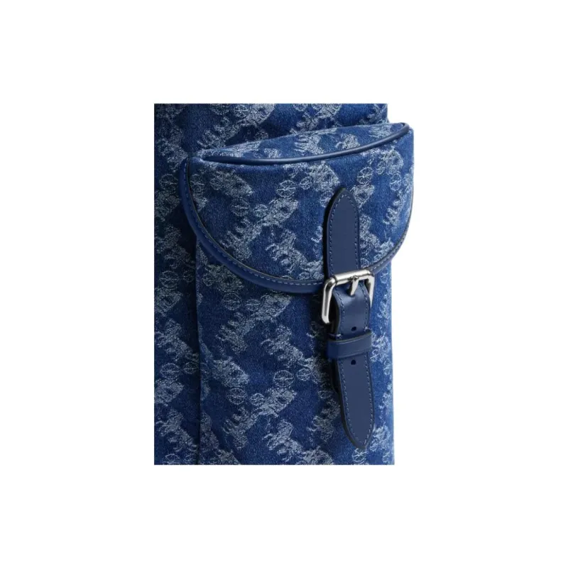 COACH Hitch Denim Backpack Tubas Men's Dark Blue-4