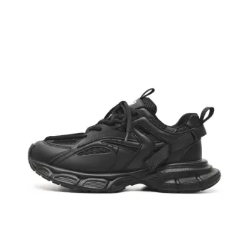 WEISHIBANGWEI Breathable Height Increase Low Top Chunky Sneakers Men's Black