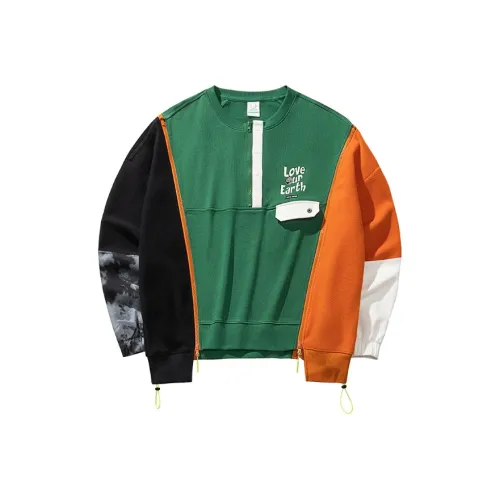 Anta Outdoor Collection Sweatshirt Men's Green Pineapple/Speed Orange/Basic Black