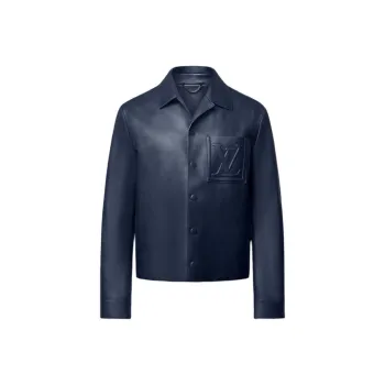 LOUIS VUITTON Chic Leather Blouson With 3D Details