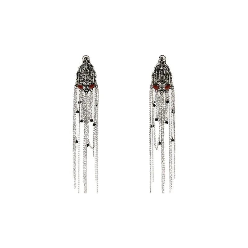 ZARA Metal Earrings Women's Silver-1