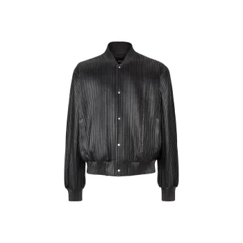 FENDI Leather Jacket Men's Black