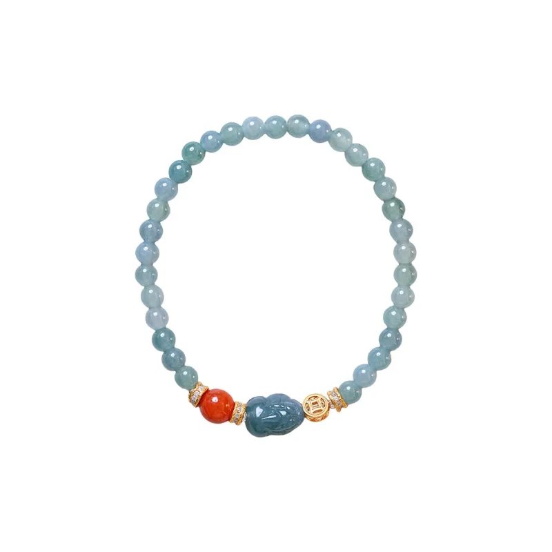 Amy's Garden Glutinous Jade Blue Water Jadeite Bracelet Women's-0
