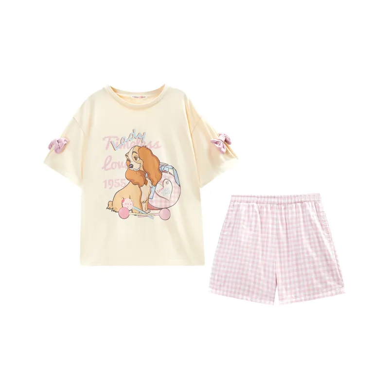 GUKOO x Disney Pajama Set Women's Cream Yellow-0