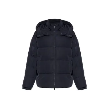 EMPORIO ARMANI Full zip Water repellent Quilted Ottoman Nylon Down Jacket