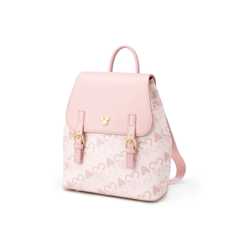 Disney Mickey Series PU Backpack Regular Women's Pink/White/Brown-1
