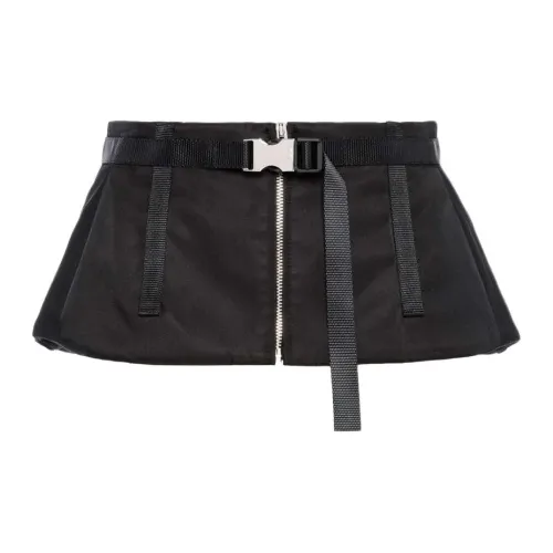 PRADA Nylon, Recycled Nylon, Metal Belt Women's Black 