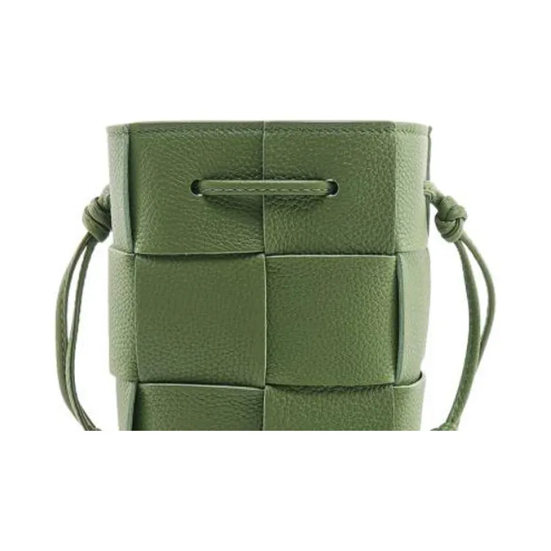 Bottega Veneta Leather Bucket Bag, Shoulder Bag, Crossbody Bag Women's Green-4