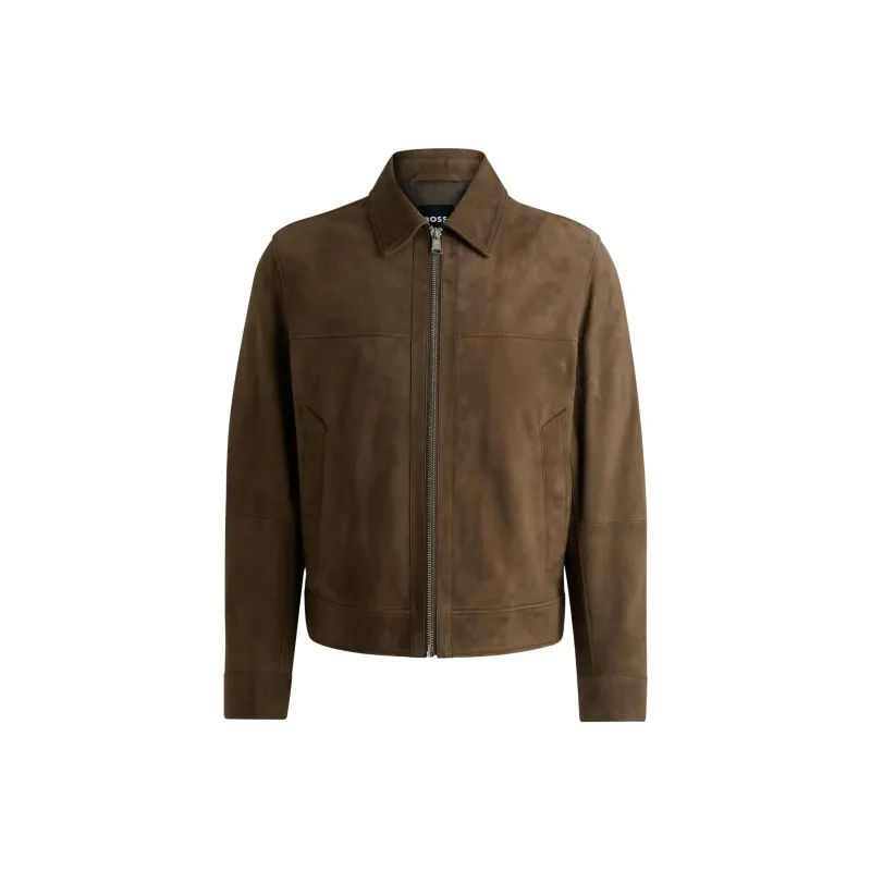 HUGO BOSS Suede Bomber Jacket-0